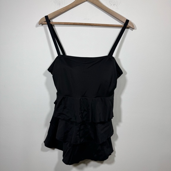 Cacique Other - Swim by Cacique Swimwear Black Tiered Tankini Swim Top Size 16 Beachy